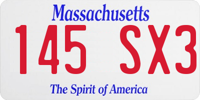 MA license plate 145SX3