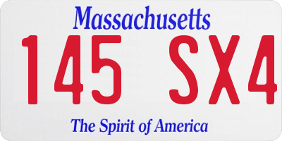 MA license plate 145SX4