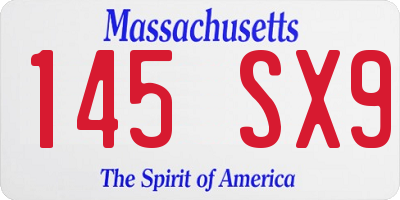 MA license plate 145SX9