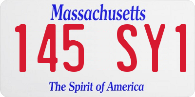 MA license plate 145SY1