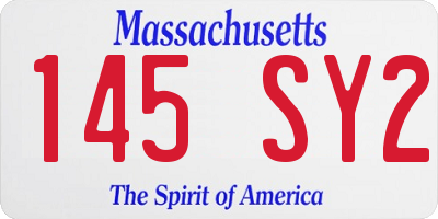 MA license plate 145SY2