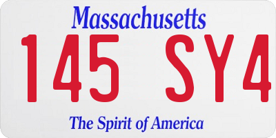 MA license plate 145SY4