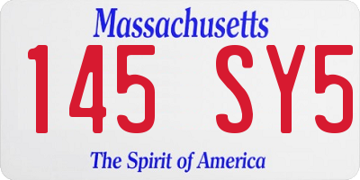 MA license plate 145SY5