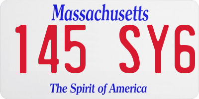 MA license plate 145SY6