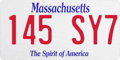 MA license plate 145SY7