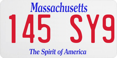 MA license plate 145SY9