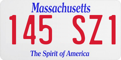 MA license plate 145SZ1