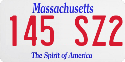 MA license plate 145SZ2