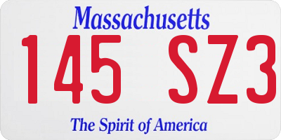 MA license plate 145SZ3