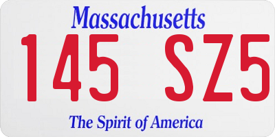 MA license plate 145SZ5