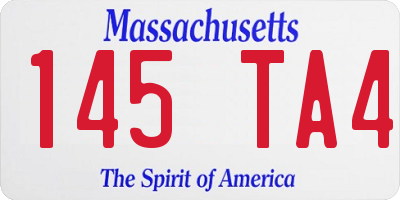 MA license plate 145TA4