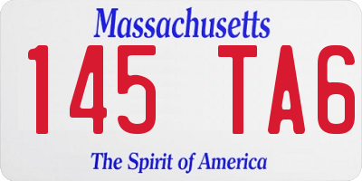 MA license plate 145TA6