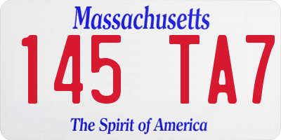 MA license plate 145TA7