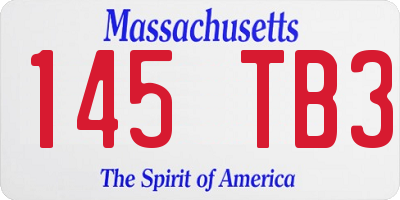 MA license plate 145TB3