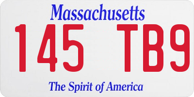 MA license plate 145TB9