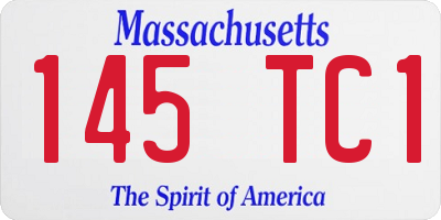 MA license plate 145TC1