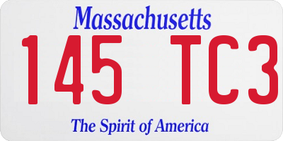 MA license plate 145TC3