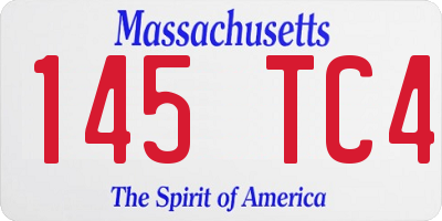 MA license plate 145TC4