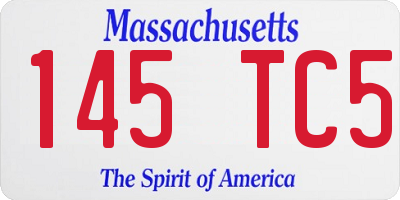 MA license plate 145TC5