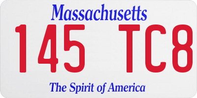 MA license plate 145TC8