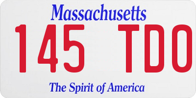 MA license plate 145TD0
