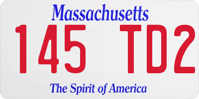 MA license plate 145TD2