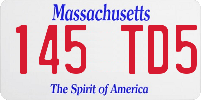 MA license plate 145TD5