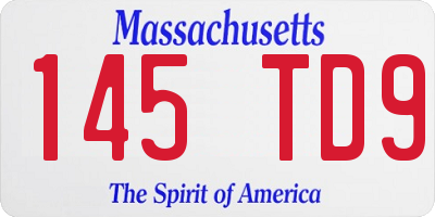 MA license plate 145TD9