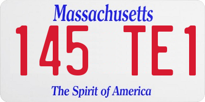 MA license plate 145TE1