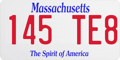 MA license plate 145TE8
