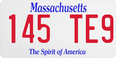 MA license plate 145TE9