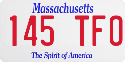 MA license plate 145TF0