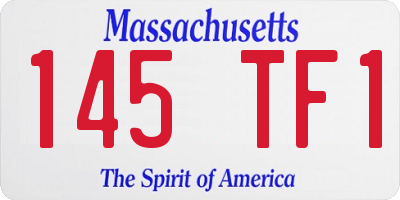 MA license plate 145TF1