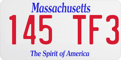 MA license plate 145TF3