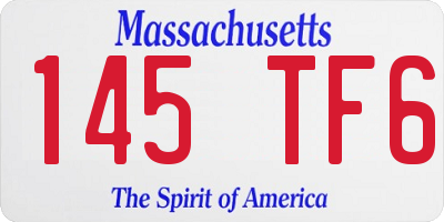 MA license plate 145TF6