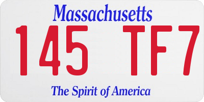 MA license plate 145TF7