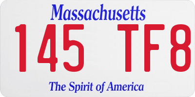 MA license plate 145TF8