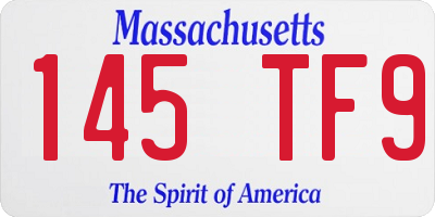 MA license plate 145TF9