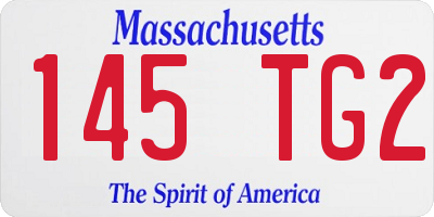 MA license plate 145TG2