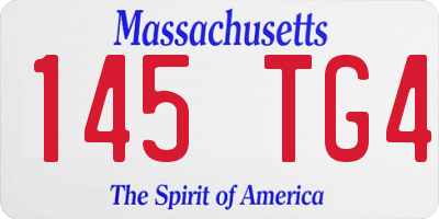 MA license plate 145TG4