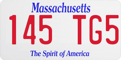 MA license plate 145TG5