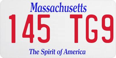 MA license plate 145TG9
