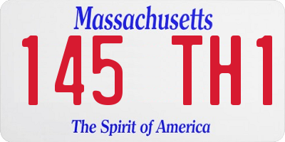 MA license plate 145TH1