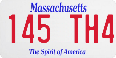 MA license plate 145TH4