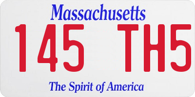 MA license plate 145TH5