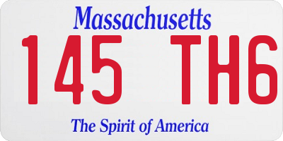 MA license plate 145TH6