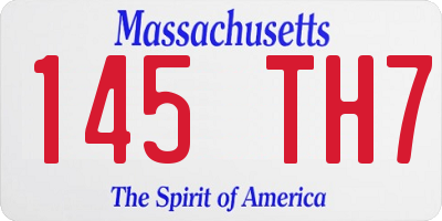 MA license plate 145TH7