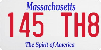 MA license plate 145TH8