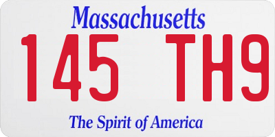MA license plate 145TH9