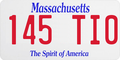 MA license plate 145TI0